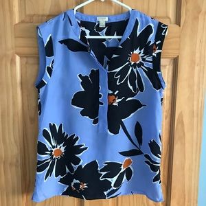NWOT J.Crew purple floral tank, size 6